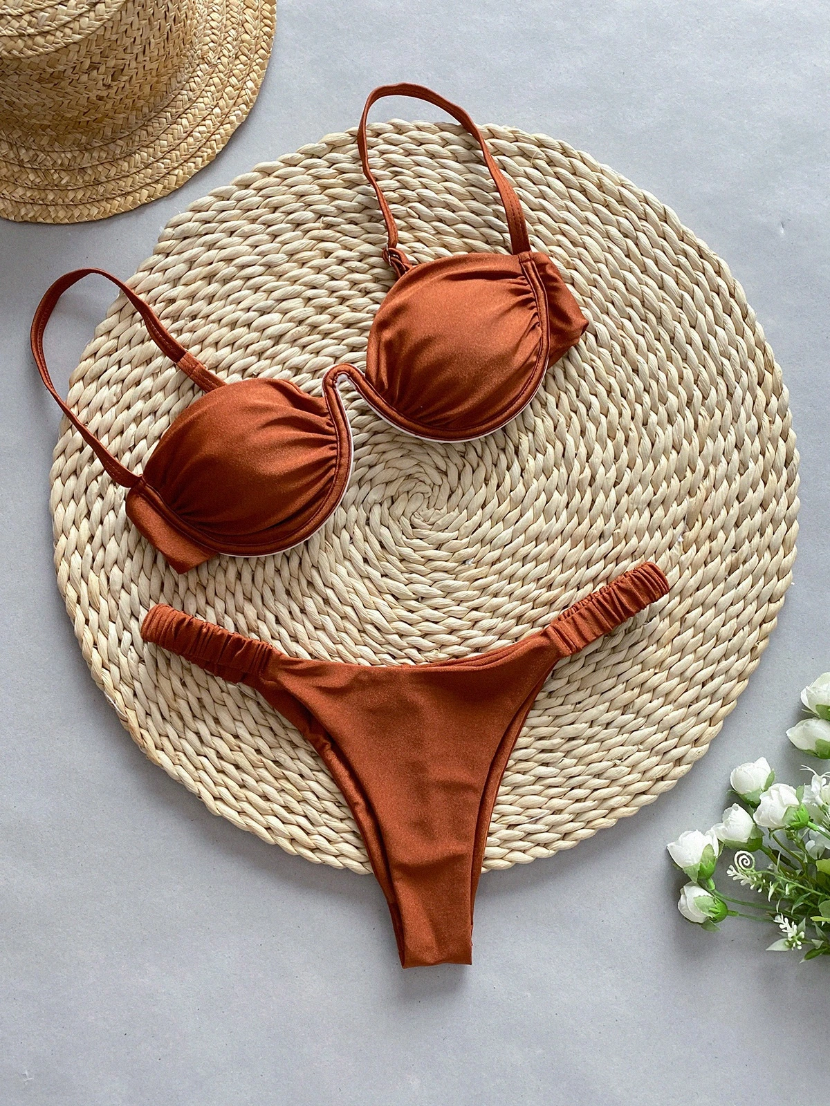 Serena - Halter Bikini with Gold Chain Accents